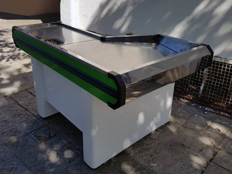 mostrador cajero supermercado fibra inox 87x166x100 1u